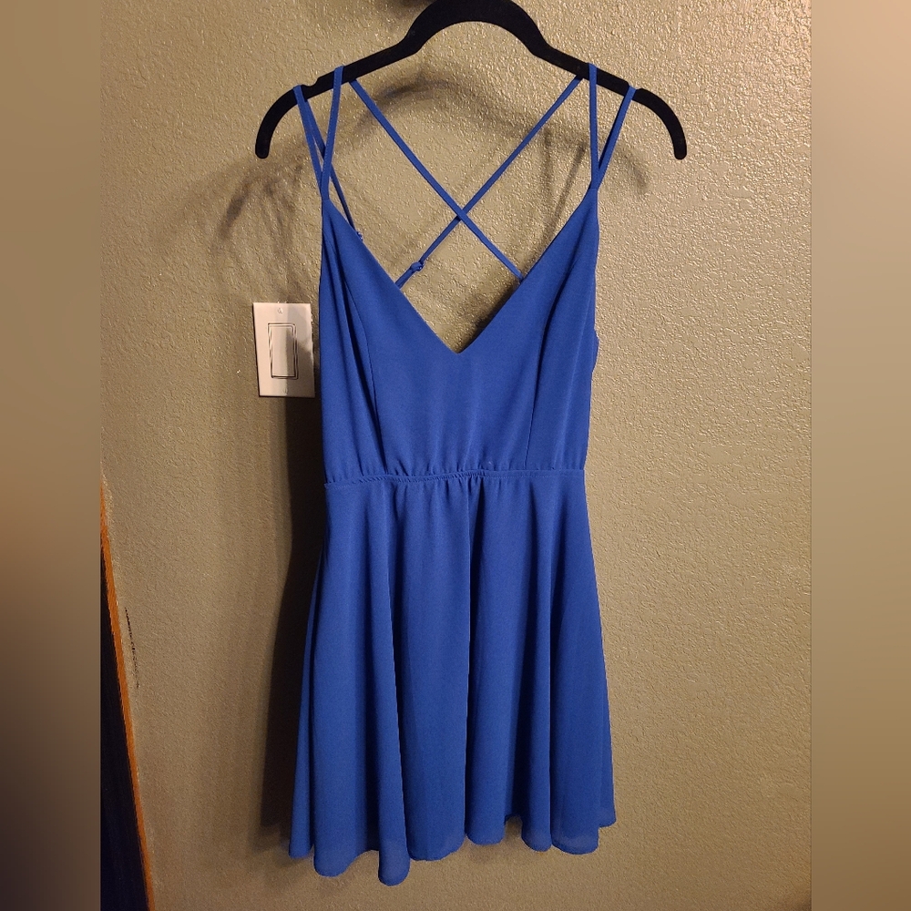 Blue Fit And Flare Sundress